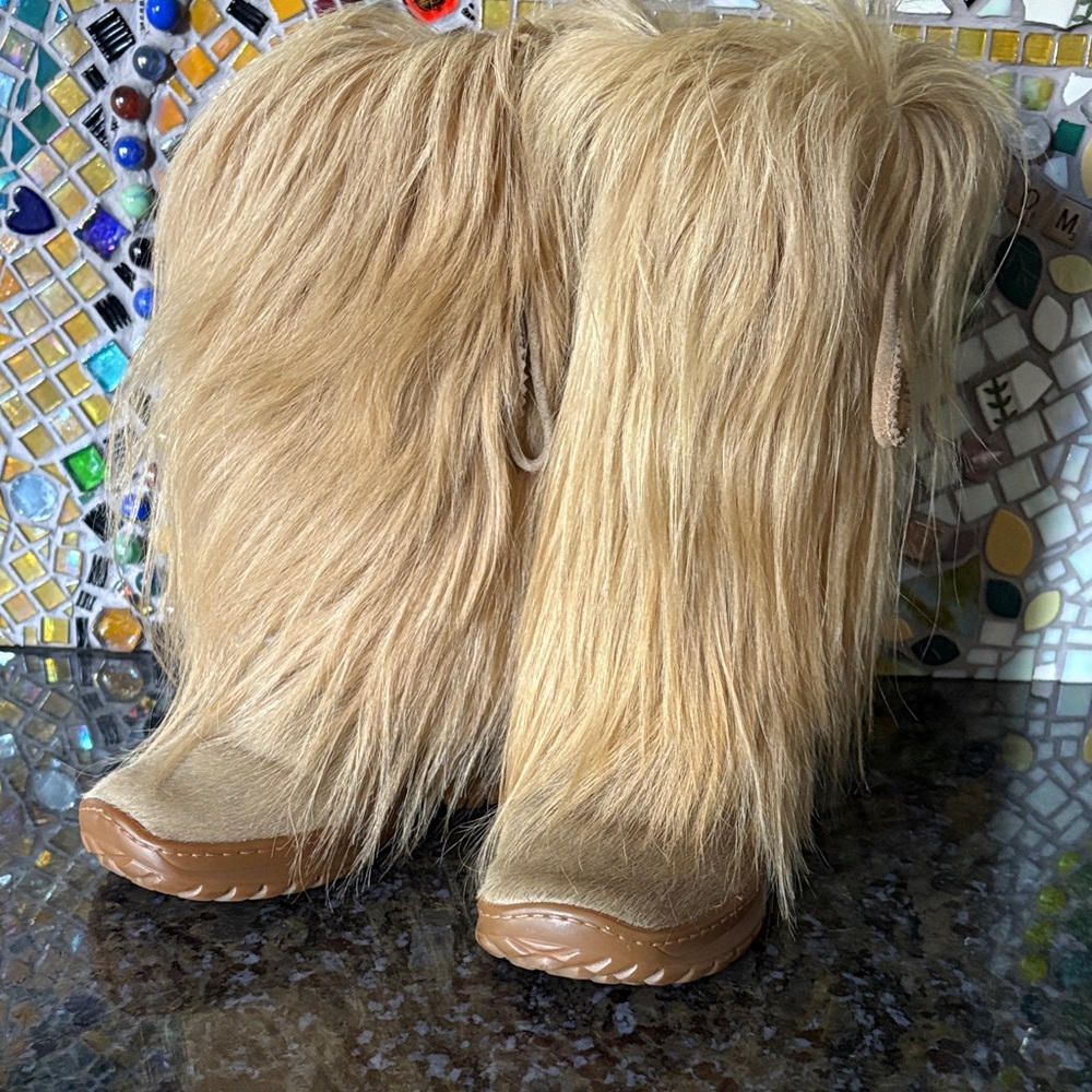 Faux Fur Tan Boots